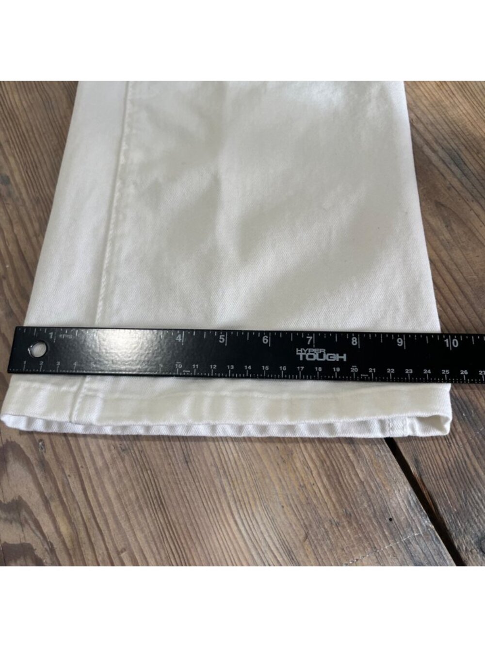 Tommy Hilfiger Flare Leg Cropped Pants Womens 12 White Canvas Pockets Y2J - Picture 10 of 10